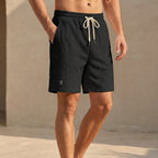 Relaxed Fit Jacquard Drawstring Waist Casual Shorts for Men – Comfortable & Stylish
