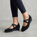 Orthopedic Criss-Cross Wedge Flats for Women – Supportive & Comfortable Design