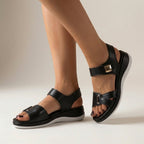 Sophia Orthopedic Strap Sandals | Platform Sole Buckle Detail Strap Sandals