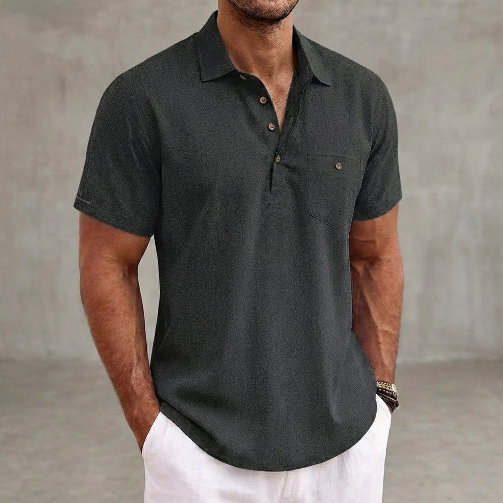 Relaxed Fit Collared Polo Shirt for Men – Casual Comfort & Style