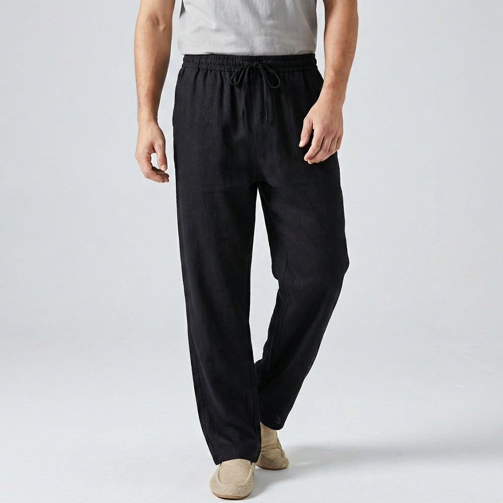 Oliver Relaxed Fit Trousers | Solid Elastic Waist Trousers