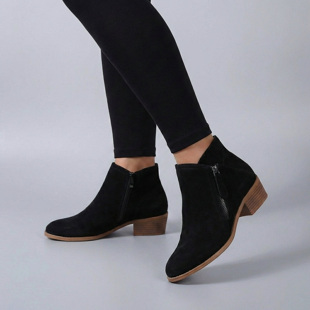 Block Heel Side Zip Ankle Boots for Women – Stylish And Comfortable