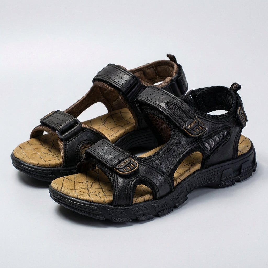 Adjustable Perforated Strap Sandals for Men – Orthopedic Support & Comfort
