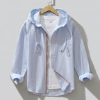 Zip-Up Hooded Shirt for Men – Casual Comfort & Function