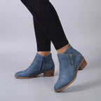 Block Heel Side Zip Ankle Boots for Women – Stylish And Comfortable