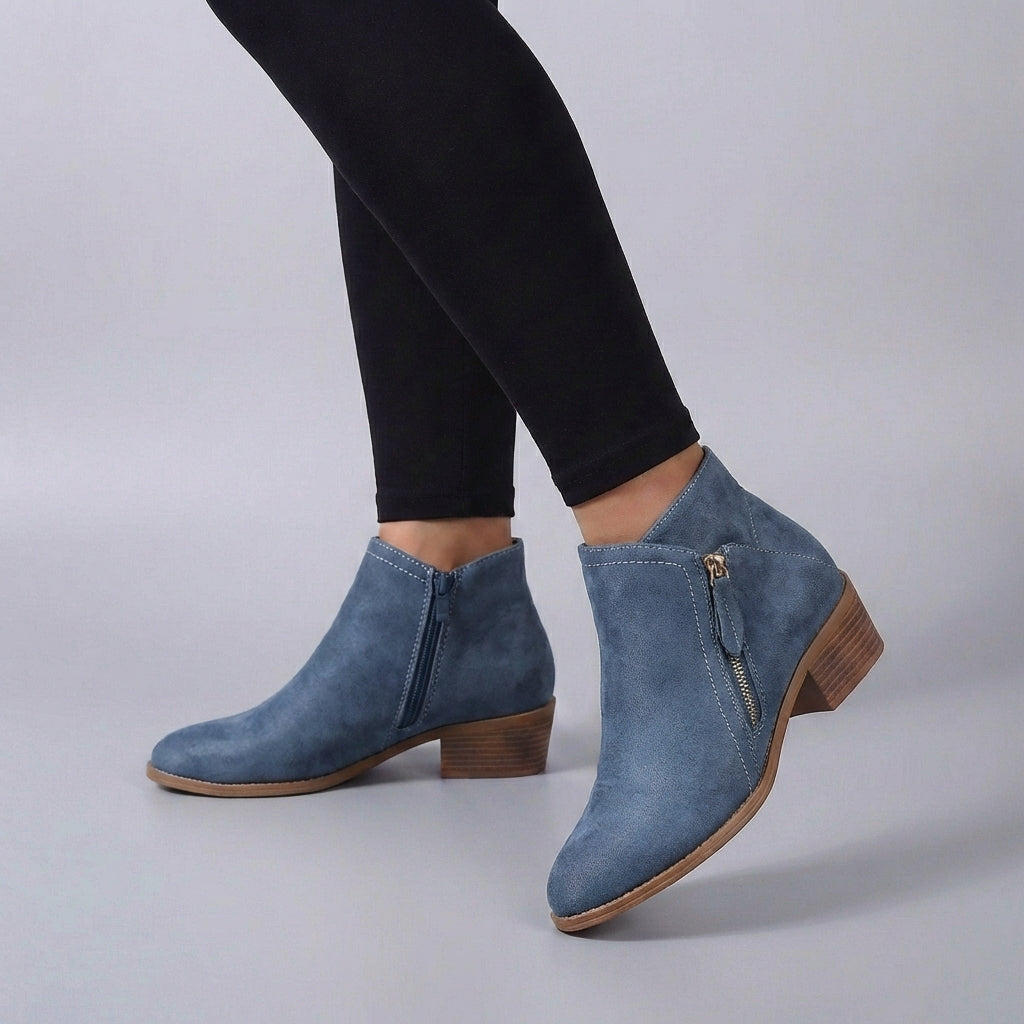 Block Heel Side Zip Ankle Boots for Women – Stylish And Comfortable