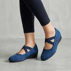 Orthopedic Criss-Cross Wedge Flats for Women – Supportive & Comfortable Design