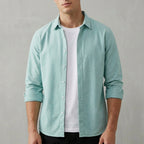 Oliver Regular Fit Button-Up Shirt | Collared Long Sleeve Button Front Shirt