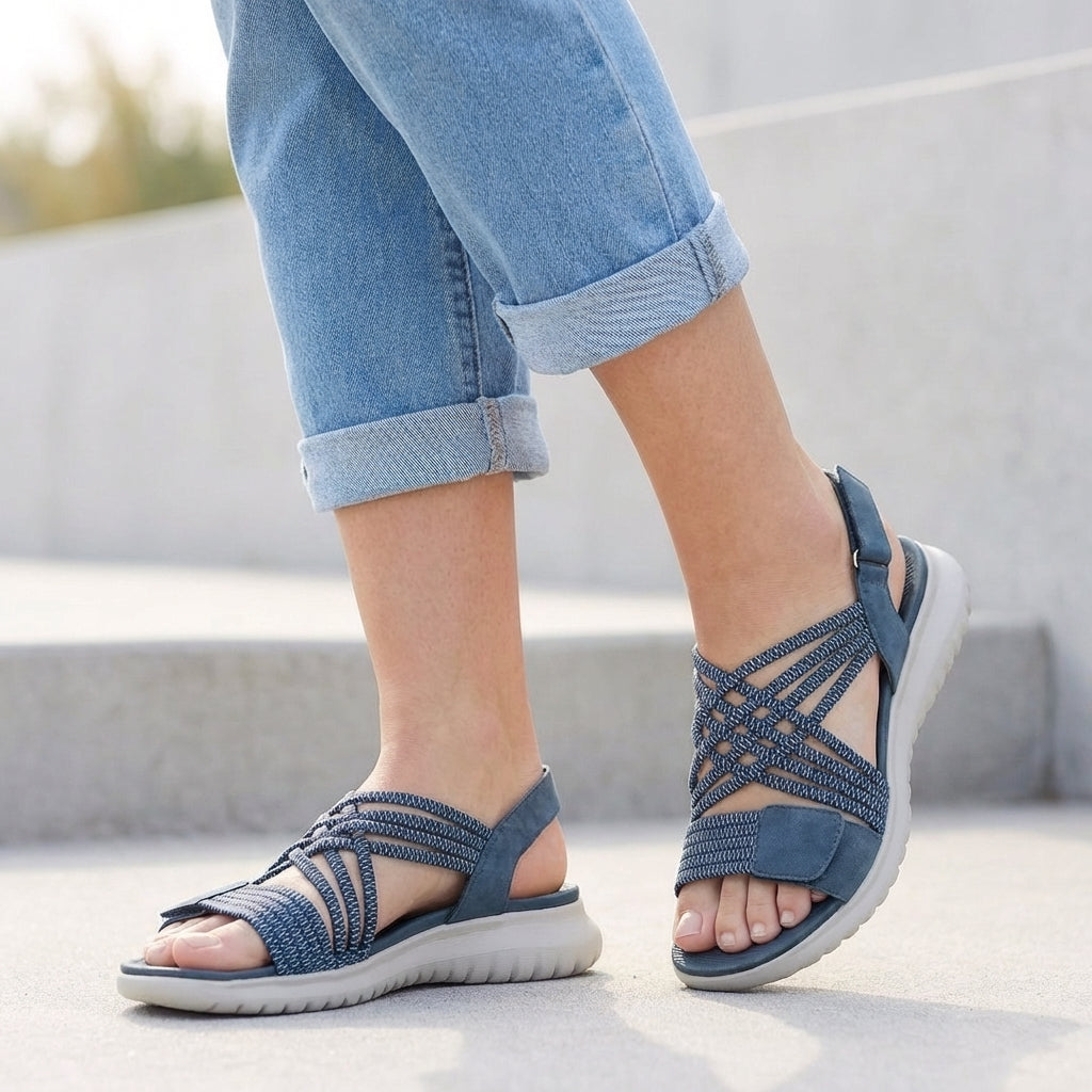 Orthopedic Criss-Cross Strappy Sandals for Women – Supportive & Adjustable Comfort
