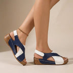 Orthopedic Criss-Cross Slingback Wedge Sandals for Women – Supportive & Stylish Comfort