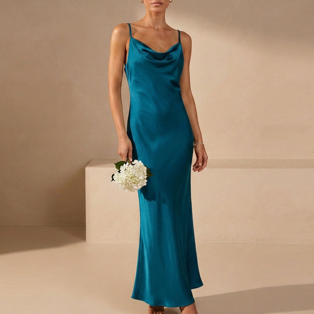 Sienna Slim Fit Maxi Dress | Cowl Neck Sleeveless Dress