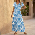 Isabella Maxi Dress | V Neck Ruffled Hem Dress