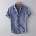 Relaxed Fit Crinkled Button-Up Shirt for Men – Casual Comfort & Style