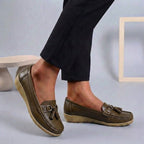 Isla Slip-On Moccasins | Tasseled Topstitching Moccasins