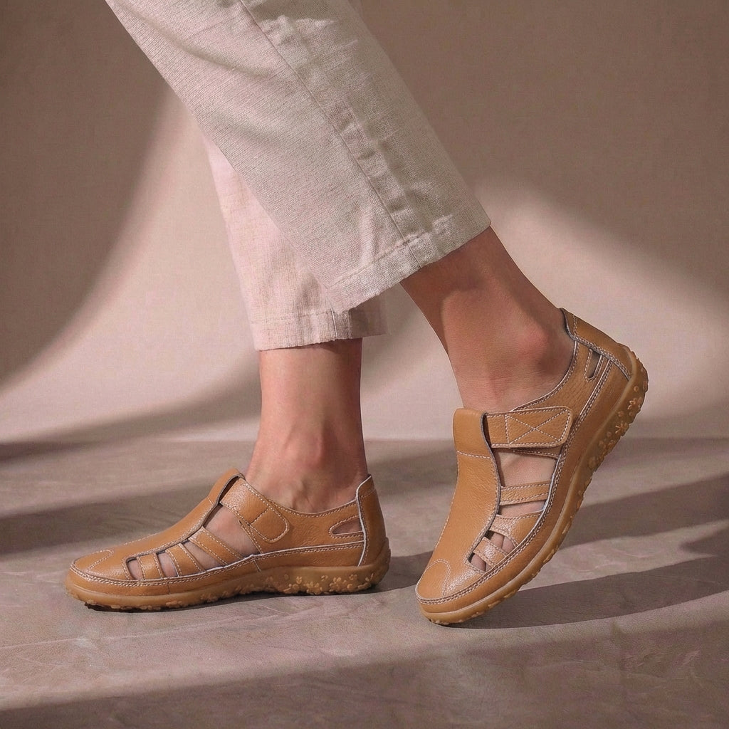 Isla Orthopedic Closed-Toe Sandals | Cutout Details Comfort Fit Sandals