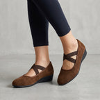 Orthopedic Criss-Cross Wedge Flats for Women – Supportive & Comfortable Design