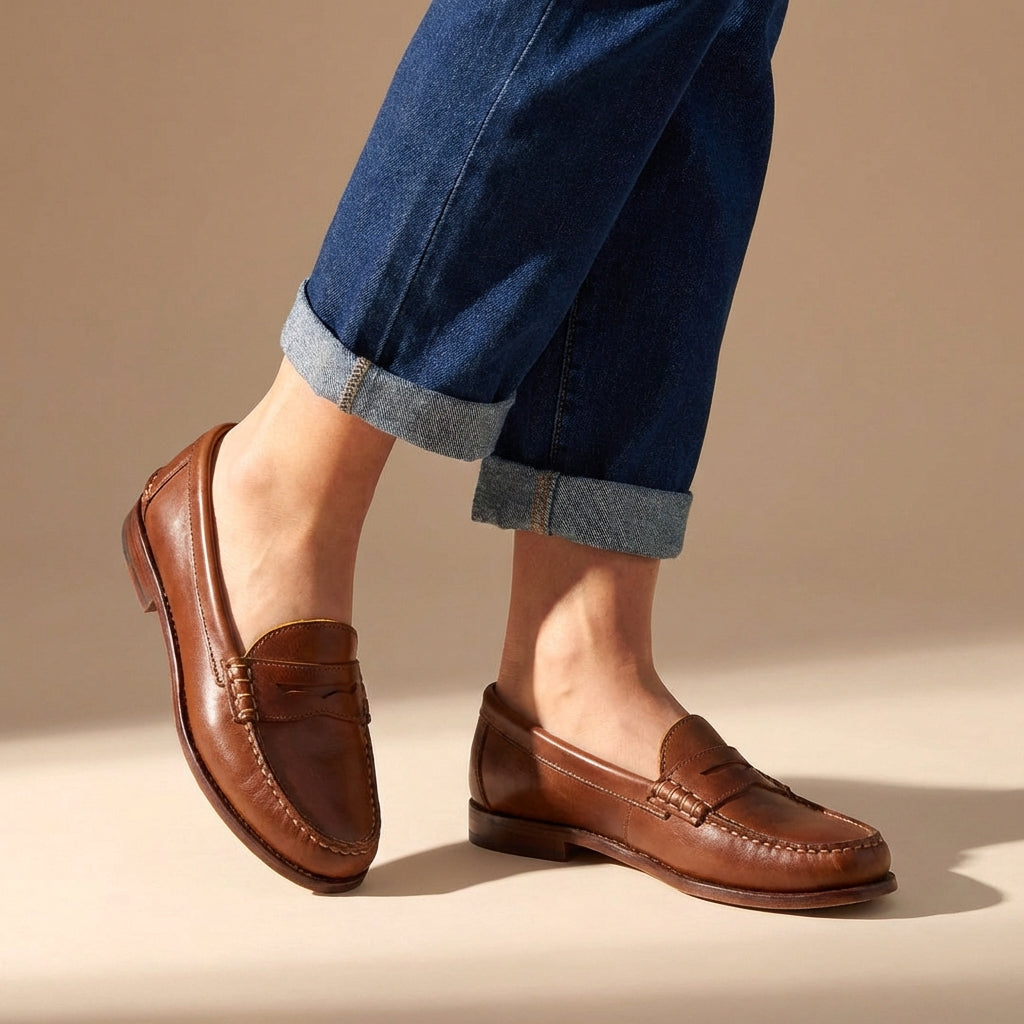 Isabella Toe Penny Loafers | Solid Loafers