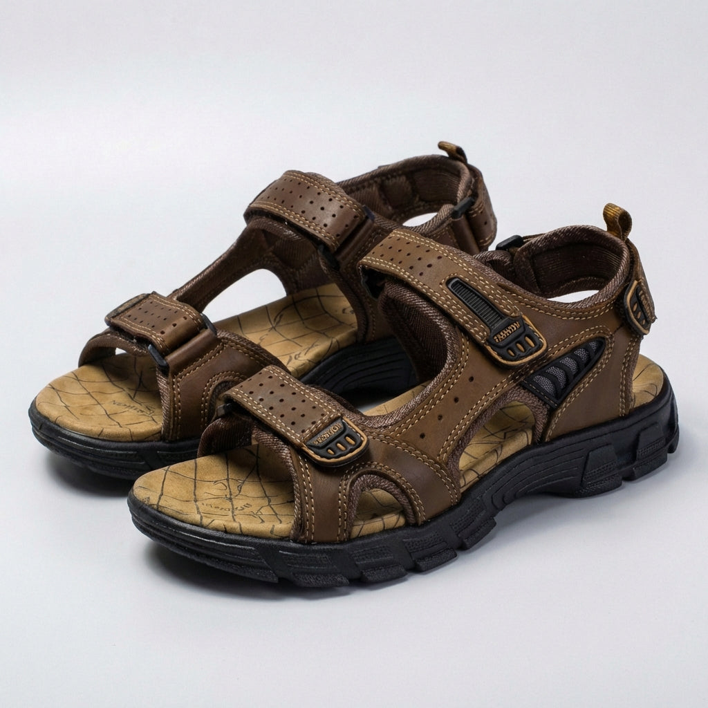 Adjustable Perforated Strap Sandals for Men – Orthopedic Support & Comfort