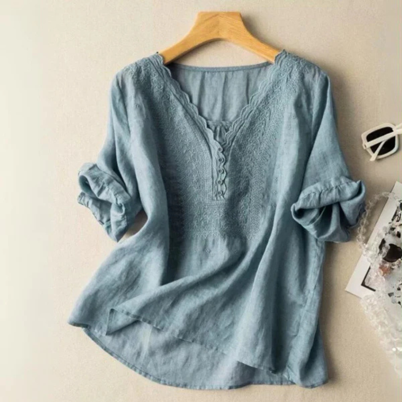 Relaxed Fit Embroidered Blouse for Women – Casual Stylish Comfort