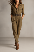 Olivia Tailored Jumpsuit | Collared Long Sleeve Jumpsuit