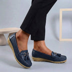 Isla Slip-On Moccasins | Tasseled Topstitching Moccasins