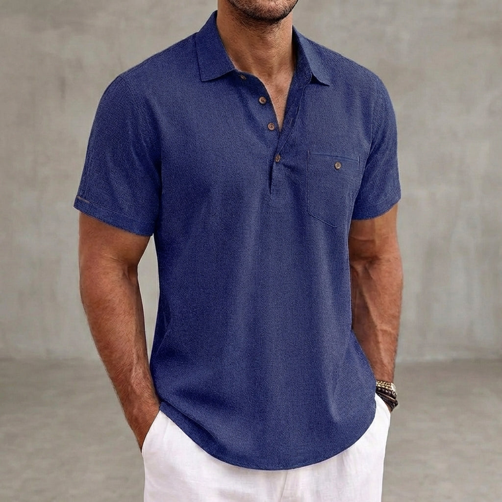 Relaxed Fit Collared Polo Shirt for Men – Casual Comfort & Style