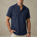 Relaxed Fit Henley Shirt for Men – Casual Comfort & Breathability