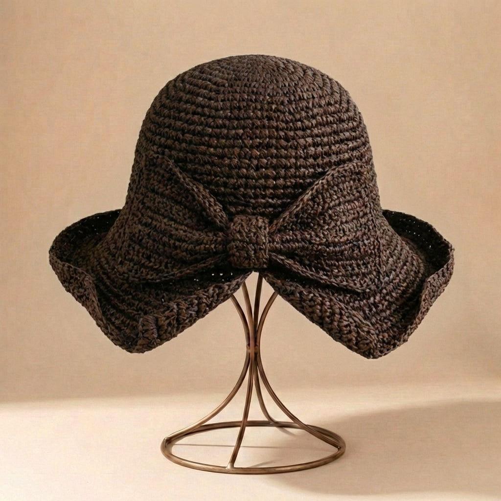 Isla Relaxed Fit Bucket Sun Hat | Wide Brim Bow Detail Sun Hat