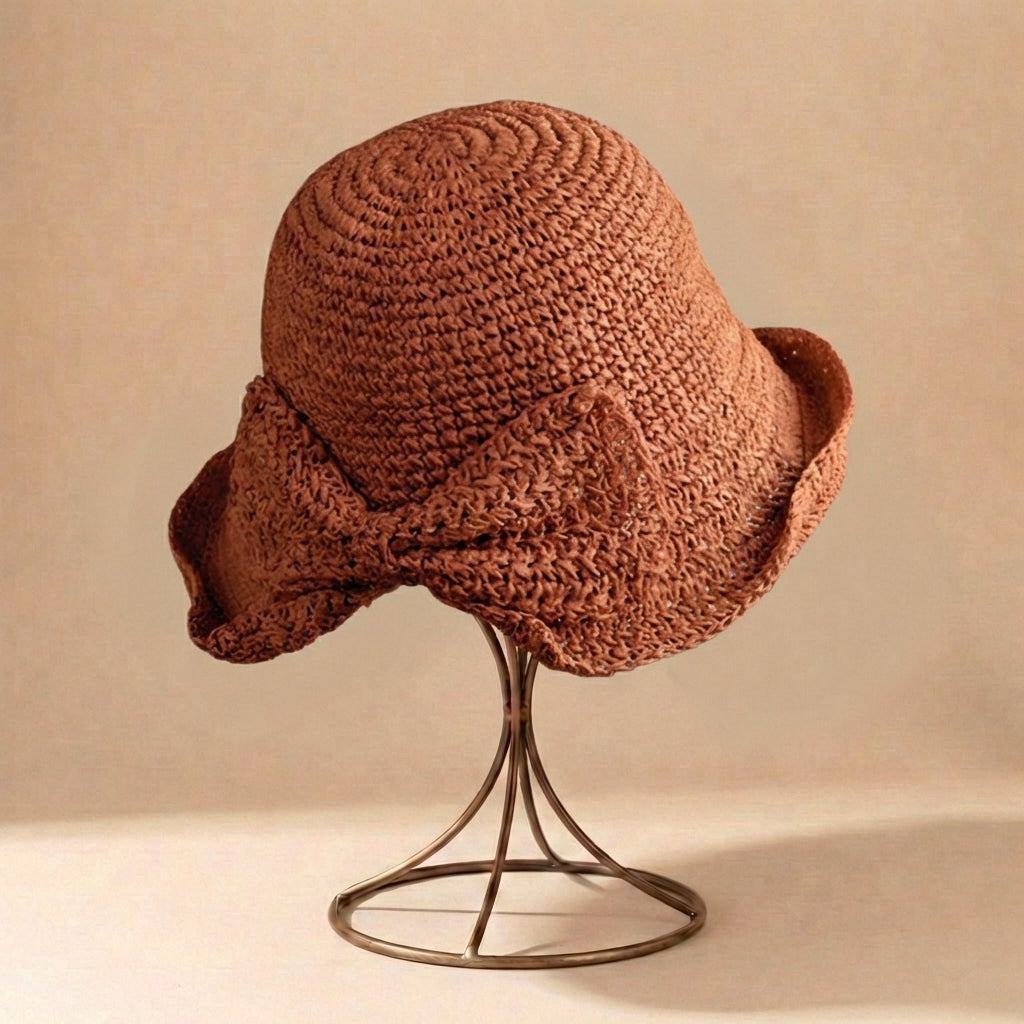 Isla Relaxed Fit Bucket Sun Hat | Wide Brim Bow Detail Sun Hat