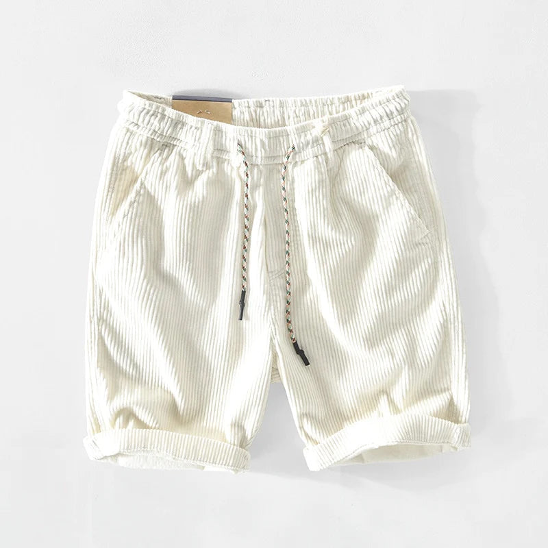 Relaxed Fit Drawstring Waist Corduroy Shorts for Men – Comfortable Casual Style