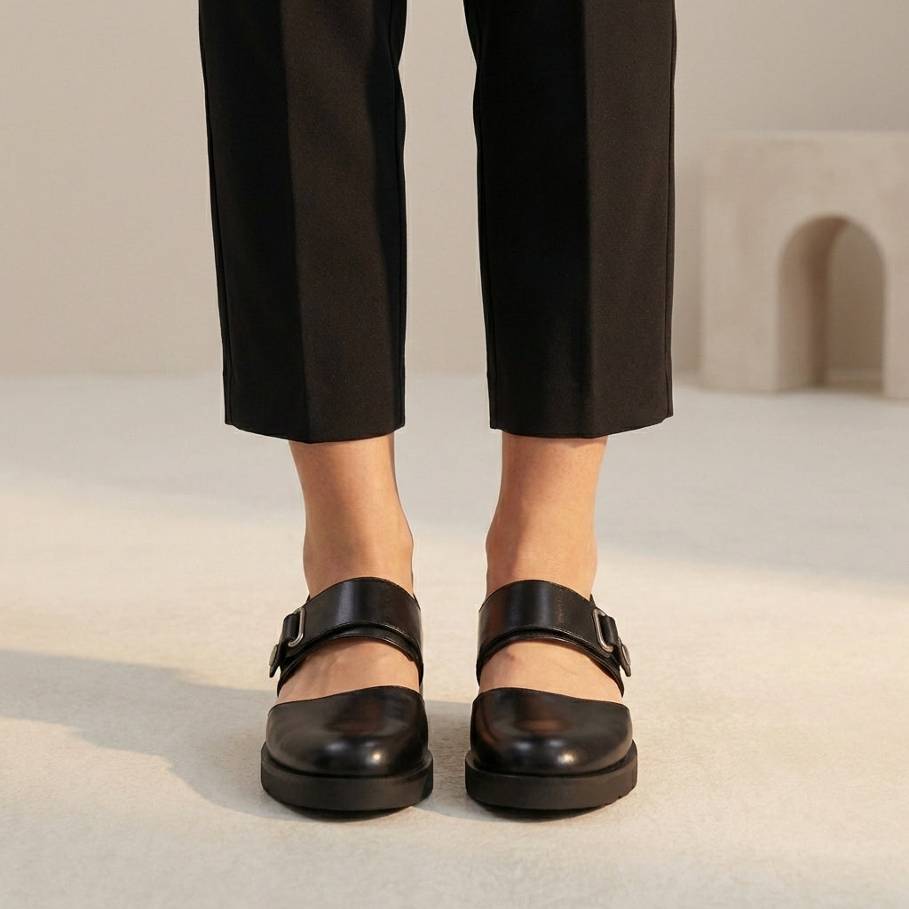 Orthopedic Round Toe Mary Jane Flats for Women – Supportive & Comfortable Footwear
