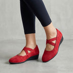 Orthopedic Criss-Cross Wedge Flats for Women – Supportive & Comfortable Design