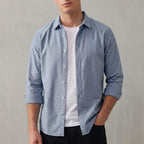 Regular Fit Collared Button-Up Shirt for Men – Classic Casual Comfort