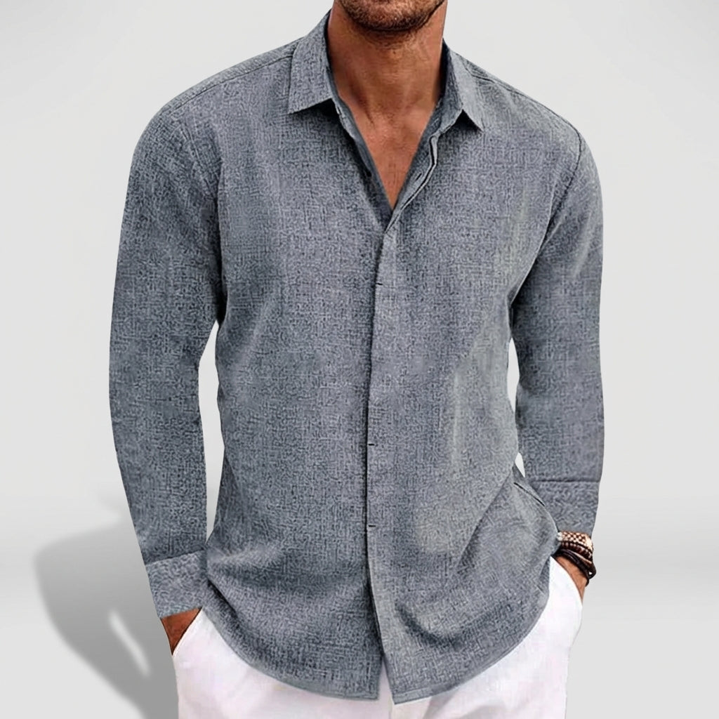 Relaxed Fit Button-Up Shirt for Men – Casual Comfort & Breathability