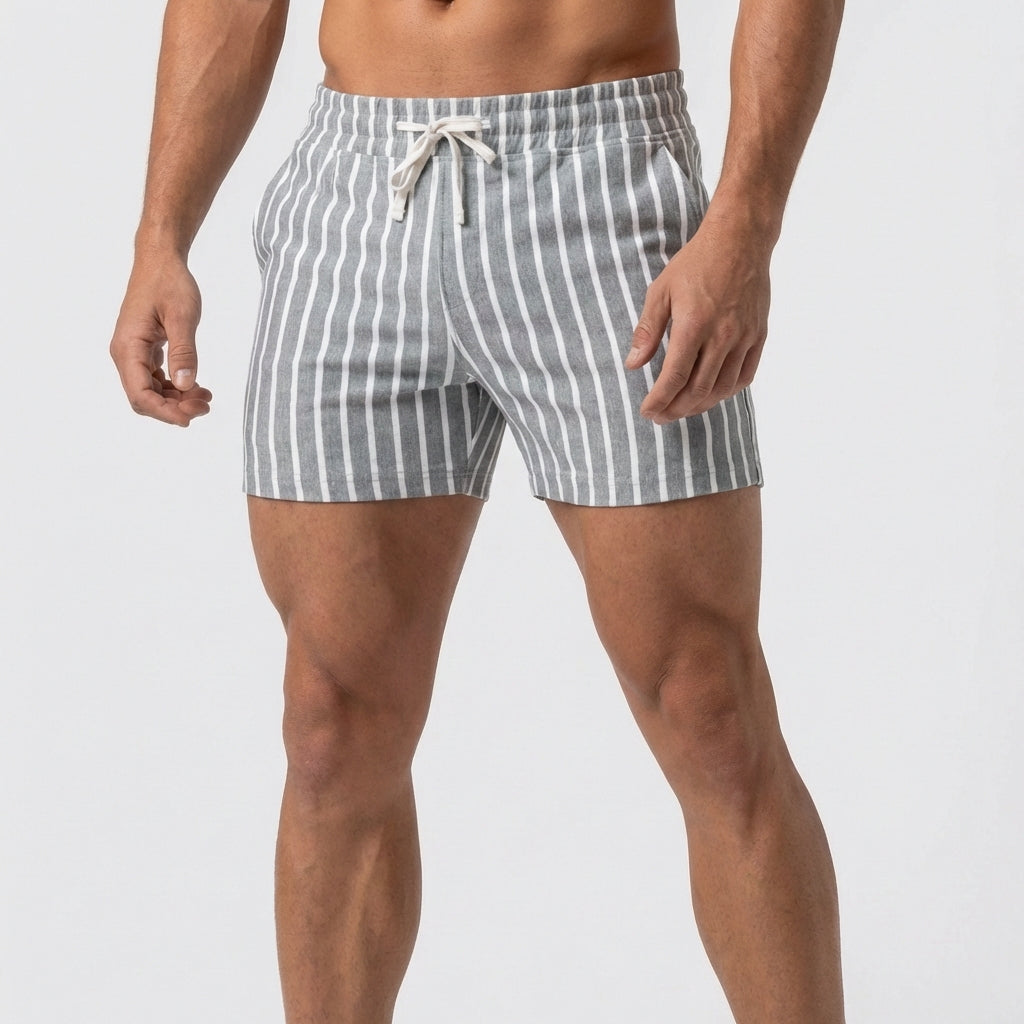 Relaxed Fit Striped Drawstring Shorts for Men – Casual Comfort & Ease