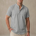 Relaxed Fit Henley Shirt for Men – Casual Comfort & Breathability