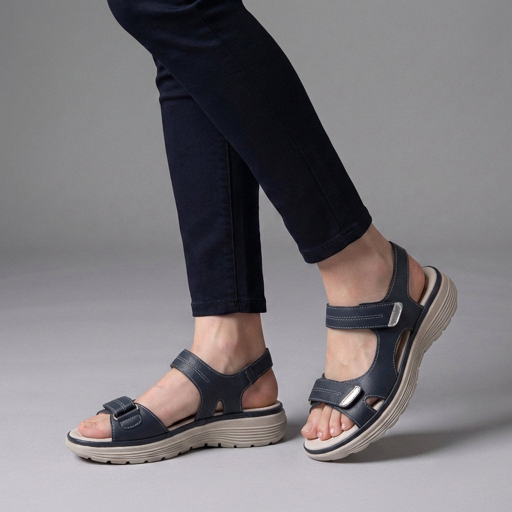 Sienna Orthopedic Comfort Fit Sandal | Chunky Sole Adjustable Straps Sandal