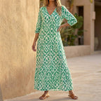 Isabella Maxi Dress | V Neck Ruffled Hem Dress