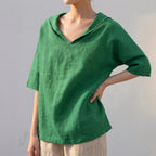 Relaxed Fit Collared Blouse for Women – Casual Stylish Comfort