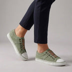 Isabella Striped Slip-On Sneakers | Elastic Vamp Round Toe Sneakers