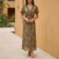 Giulia A-Line Maxi Dress | Wrap Front V-Neck Dress