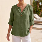 Relaxed Fit V-Neck Blouse for Women – Casual Comfort & Style
