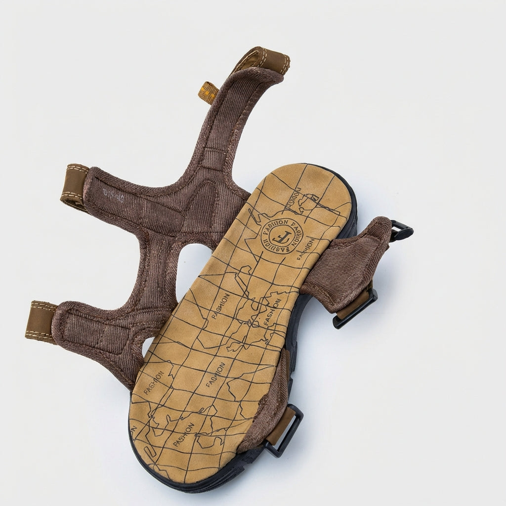 Adjustable Perforated Strap Sandals for Men – Orthopedic Support & Comfort