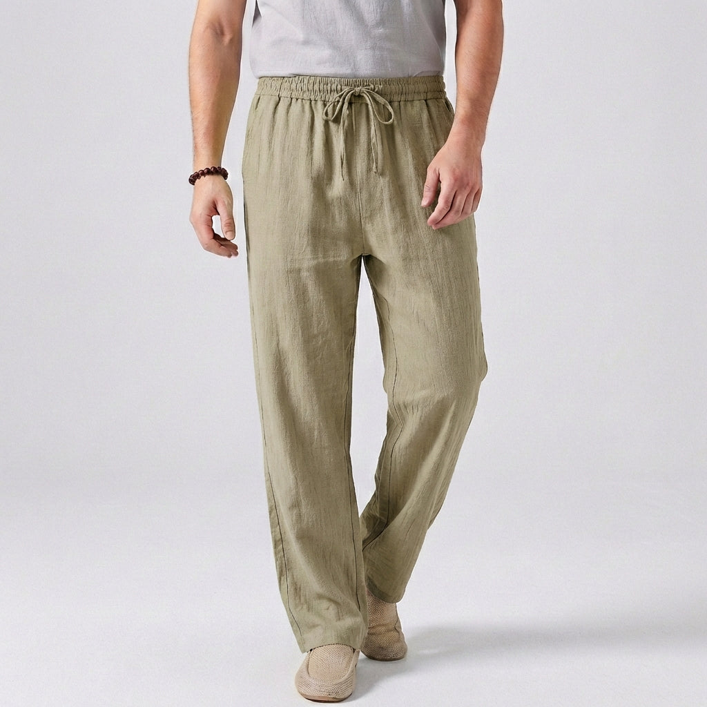 Oliver Relaxed Fit Trousers | Solid Elastic Waist Trousers