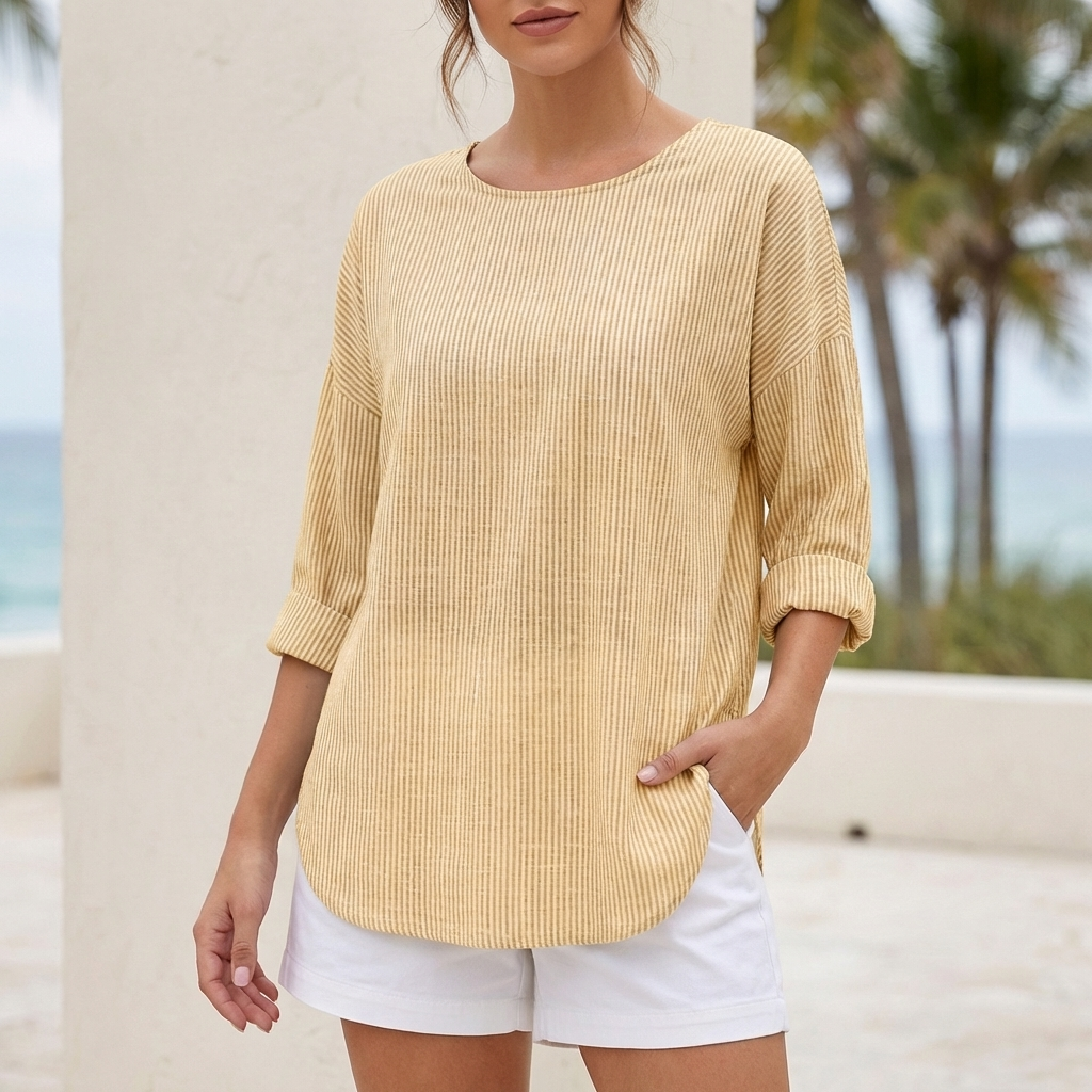 Relaxed Fit Striped Blouse for Women – Casual Comfort & Style