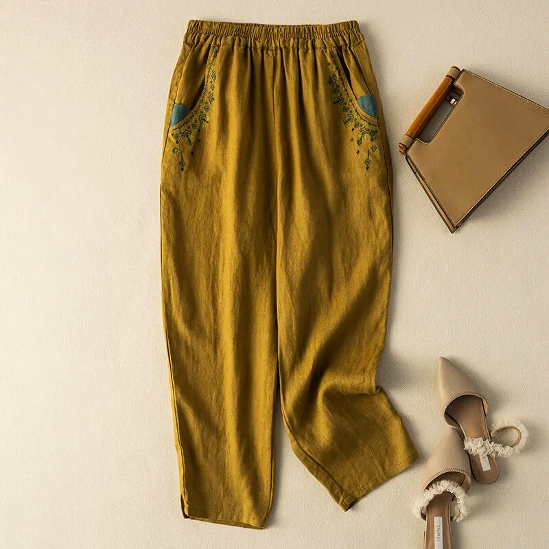Relaxed Fit Embroidered Harem Pants for Women – Comfortable Casual Style