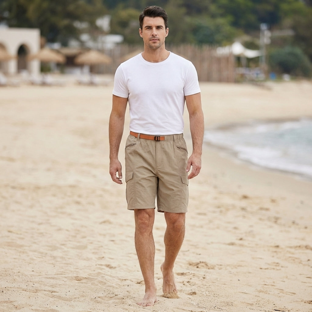Loose Fit Knee-Length Cargo Shorts for Men – Lightweight & Functional Comfort