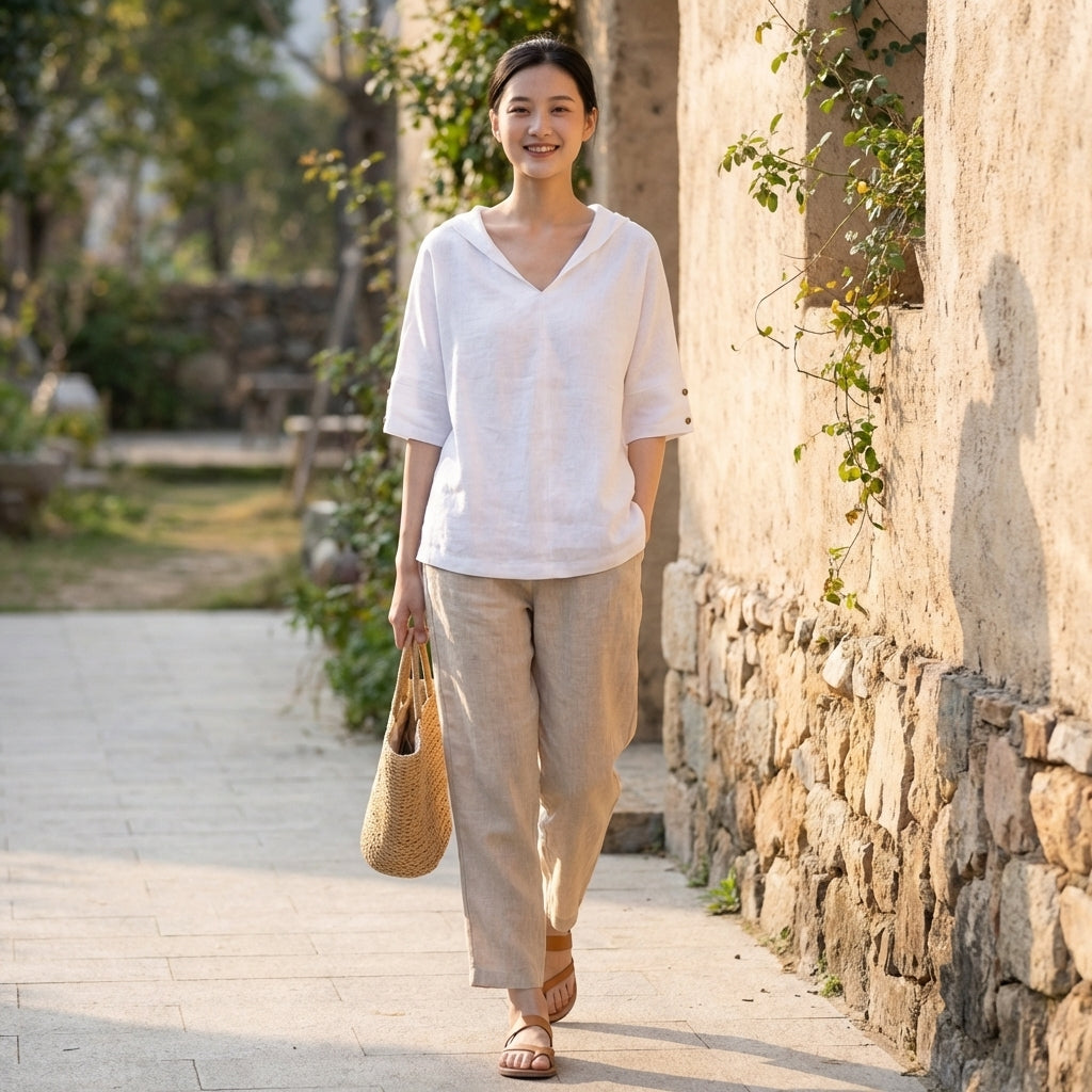 Relaxed Fit Collared Blouse for Women – Casual Stylish Comfort