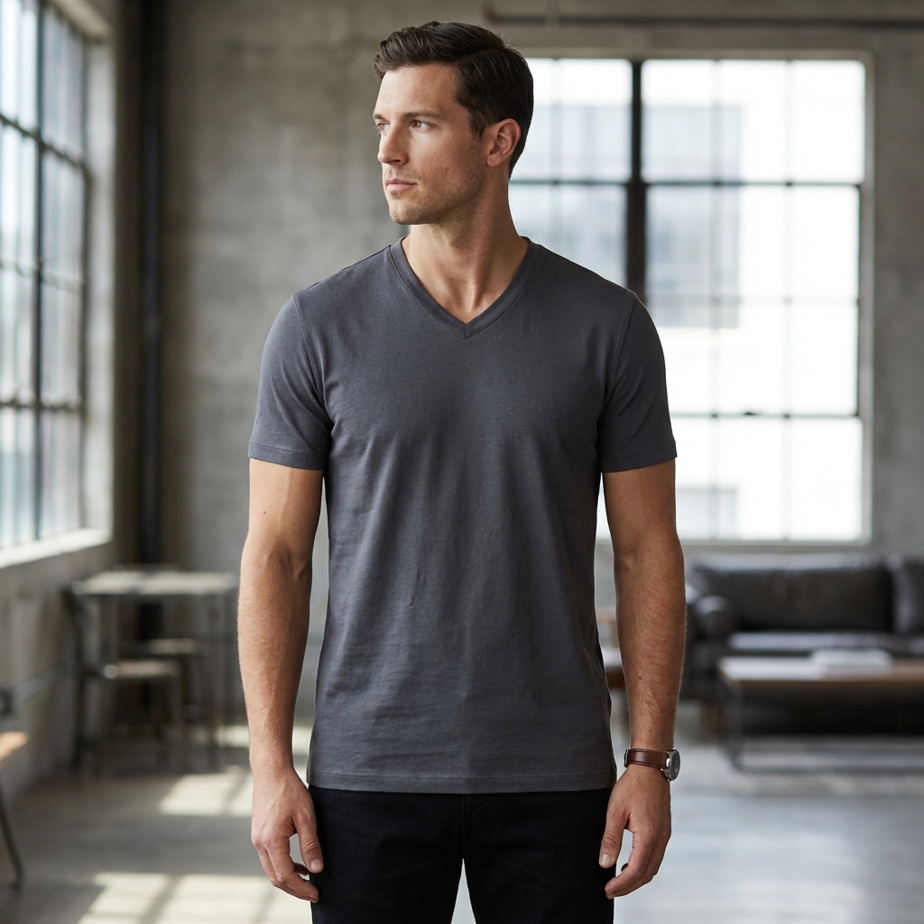 Slim Fit V-Neck T-Shirt for Men – Casual Comfort & Style