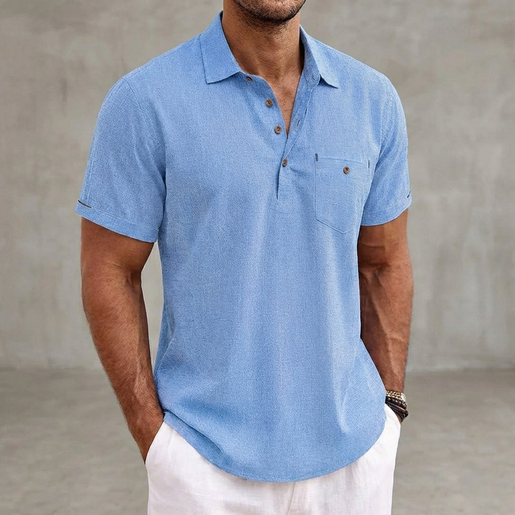 Relaxed Fit Collared Polo Shirt for Men – Casual Comfort & Style